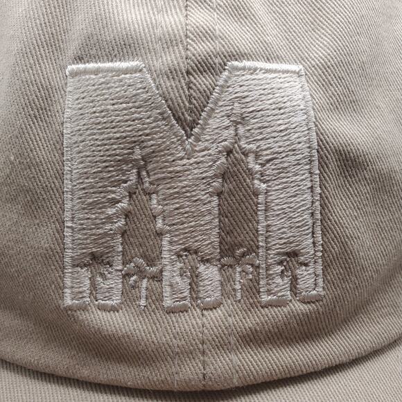 Metro M Logo Hat Beige Adjustable Strapback Cap Ecowash Yupoong New w/ Stickers - Picture 9 of 9